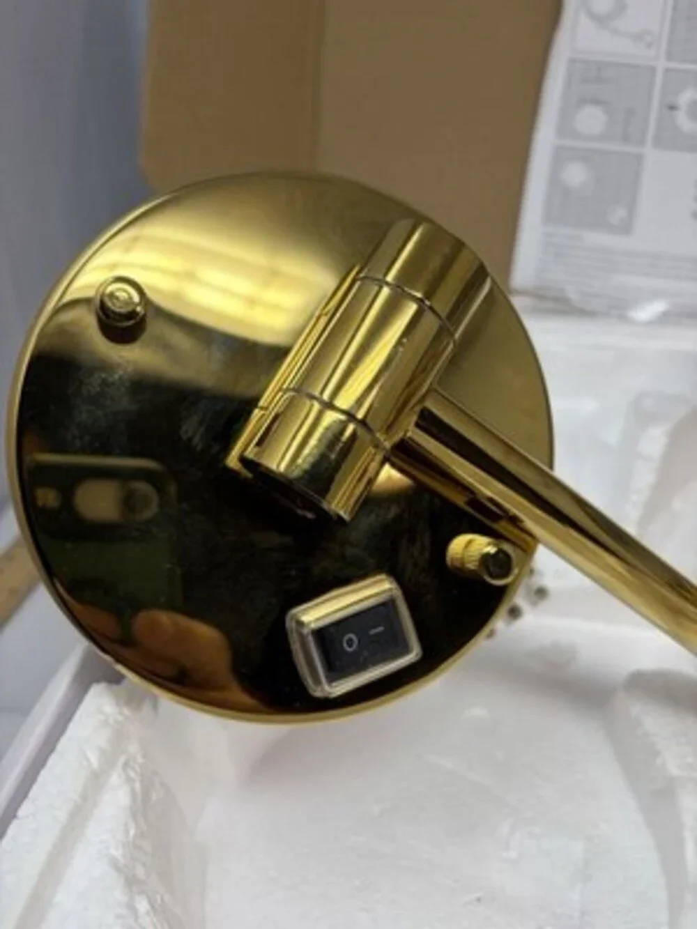 10x Magnifying Mirror with Light Wall Mounted With Polished Gold Tone Hard Wire